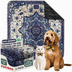 PUPIBOO Washable Pee Pads for Dogs and Cats - Super Absorbent Reusable Puppy Training Pads - 100% Waterproof, Leak-Proof & Non-Slip Whelping Pads for Pet Housebreaking