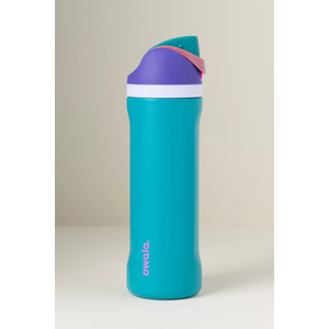 Owala FreeSip Insulated Stainless Steel Water Bottle with Straw, BPA-Free Sports Water Bottle, Great for Travel, 24 Oz, 80s Ski Slopes