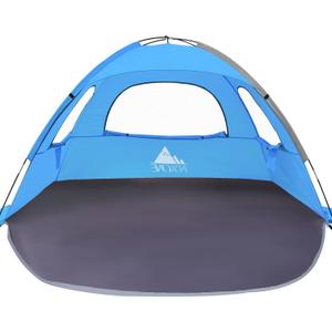 NXONE Beach Tent Sun Shelter with UPF 50+ UV Protection, Lightweight Easy Setup Portable Beach Canopy for Family, Large Space for Beach, Camping & Outdoor, 3/4/6 Person (Sky Blue)