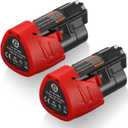 1 Packs 3.0Ah M12 Replacement for Milwaukee 12V Lithium-ion Battery, Compatible with 48-11-2411 48-11-2420 48-11-2401 48-11-2402 48-11-2401 12-Volt Milwaukee Cordless Tools