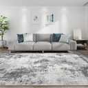 Washable Rug 5x7 Area Rugs for Living Room: Modern Abstract Neutral Soft Carpet for Bedroom Dining Room Under Kitchen Table Home Office Decor - Grey