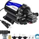 TDRFORCE 110V Fresh Water Circulating Pump 4GPM Pressure Increase Booster Pump 45 PSI Transfer Pump Self Priming on Demand Water Pump Diaphragm Pump Washdown Pump Inline Water Pump for Garden Hose