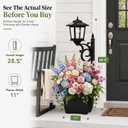 Solar Lamp Post Light with Planter – 2-in-1 Outdoor Solar Light & Flower Pot, Waterproof Glass, Wall Mount or Freestanding, 3000K Warm Auto-On for Patio Porch Backyard Pathway Front Door 2 Pack, Standard