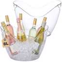 Sunnyray 2 Pack Clear Ice Buckets Large Acrylic Upgraded Thickened Beer Buckets for Parties Champagne Drink Cooler Ice Beverage Storage Tub Wine Cocktail Chiller Bin for Barbecue Picnic Home Bar (8L)