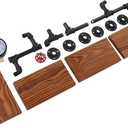 GLOGLOW Shelf Industrial Pipe Shelving for Bedroom Living Room Decor, Durable Malleable Steel and Pine Design, 4 Layers Stylish Storage Solution for Bedroom Living Room Decor, Durable