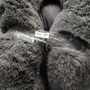 Bedsure SupportMax Calming Dog Beds Large Sized Dog - 36in Donut Washable Large Pet Bed,Anti-Slip Removable Cover,420GSM Round Anti-Anxiety Fluffy Plush Faux Fur Bed, Fits up to 80 lbs Pets (Dark Grey)