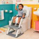 Potty Training Seat with Step Stool Ladder, Toddler Toilet Seat for Boys Girls, Adjustable 6 Heights Fits Round & Elongated Toilets, Anti-Slip Pads & Leak-Proof Guard