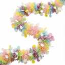 50Ft Easter Garland Decor, Shiny Metallic Tinsel Garland, Colorful Glitter Tinsel Garland, Spring Hanging Garland Decorative for Fireplace Stairs Banister Windows Ceiling Wall Supplies
