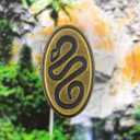 Bezelry 12 Pieces Sidewinder Snake Oval Metal Shank Buttons. 25mm (1 inch) (Antique Brass)