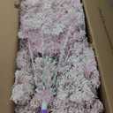 YITAHOME 7.5 FT Prelit Pink Flocked Christmas Tree, Pre-Lit Pink Spruce Artificial Christmas Tree with 1346 PVC Flocked Tips and 550 Warm-White Lights for Home, Office Decoration