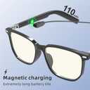 WGP Smart Audio Bluetooth Glasses for Men and Women, Blue Light Blocking Lenses with Sunglasses Magnetic Lenses, Open Ear Speaker, Lightweight for Working Meeting Traveling Driving Fishing (Gradient Color)