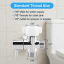 Bidet T Adapter With Shut off Valve, Metal T Valve for Bidet 7/8 x 7/8 x 1/2or 3/8, 3-way Tee Connector Bidet Attachments for Bathroom Installation