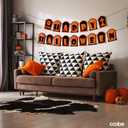 Happy Halloween Hanging Banner  Large Tombstone-Shaped Sign for Outdoor Yard Party or Indoor Wall Decorations  Spooky Halloween Backdrop for Fence, Porch, or Classroom