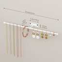 Wall Hanging Jewelry Organizer: 12.6'' Necklace Holder for Earring, Bracelet, Rings, Hairband, Glasses, White 2-Pack, Screws Included