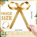 Daifunli 1 Pcs Large Christmas Metal Bow Tree Topper Ornaments with Clip Christmas Bow Decoration for Xmas Tree Topper Garland Wreath Indoor Outdoor Decor, 10 x 8 Inches(Classic,Gold)