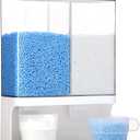 Laundry Detergent Dispenser, Wall Mounted Laundry Scent Boosters Beads Dispenser with 2 Cups, Suitable for Storing Rice, Beans, Stain Remover Powder, Laundry Beads Container (105 oz) (White)