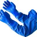 LANON 26" Elbow Length PVC Chemical Resistant Gloves, Heavy-Duty Long Rubber Gloves, Acid, Alkali & Oil Protection, Large