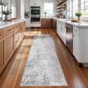 RUUGME Washable 3x12 Hallway Runner Rug - Runner Rugs Modern Stain Resistant Indoor Mat Rug Runner for Laundry, Bedroom Non Slip Rubber Backing Thin Super Soft Room Decor Floor Carpet 3x12 Grey