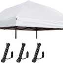 Heavy Duty Thick Replacement Canopy Top 10x10, Silver Coated Popup Tent Cover 10 by 10 with Rope, White