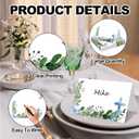 Baptism Table Place Cards, Greenery Place Cards for Table Setting, First Holy Communion Christening Religious Christening Celebration Fill-in Place Cards, 25 Pack -03