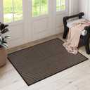 Lahome Noe Farmhouse Bathroom Rugs, 2x3 Black Entryway Rug Washable Kitchen Door Mat Indoor Entrance, Neutral Small Non Slip Stain Resistant Floor Carpet for Entry Porch