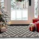 Hicorfe Indoor Doormat, Front Back Door Mat Rubber Backing Non Slip Door Mats 20"x31.5" Absorbent Resist Dirt Entrance Doormat Inside Floor Mats for Entryway Washable Low-Profile (Silver Grey)