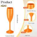 Maxcheck 24 Pcs Champagne Flutes Bulk Acrylic Toasting Drinking Flute Unbreakable Goblet Champagne Cups 6 oz Plastic Wine Glasses for Mother's Day Wedding Bridal Shower Anniversary Party (Orange)