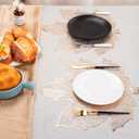 Fall Leaf Placemats Set of 8,Thanksgiving Placemats Harvest Maple Placemats 16X17inch for Party, Holiday and Wedding Table DecorChampagne Gold