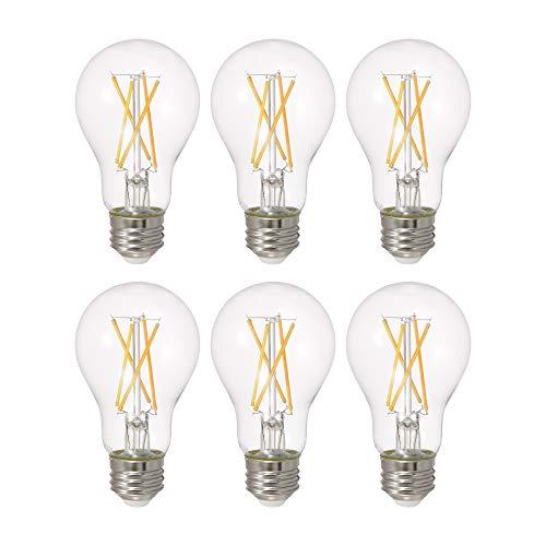 Sylvania Led Truwave Natural Series A19 Light Bulb, 75W Equivalent, Efficient 11W, 1100 Lumens, Dimmable, Clear, 2700K, Soft White - 6 Pack (40807)