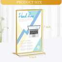 Hoteam 18 Pack Acrylic Sign Holder 5 x 7 Inch Gold Frames Wedding Table Number Holders, Double Sided Picture Frame Clear Display Menu Stand for Home Photo Flyers Wedding Party (Vertical)