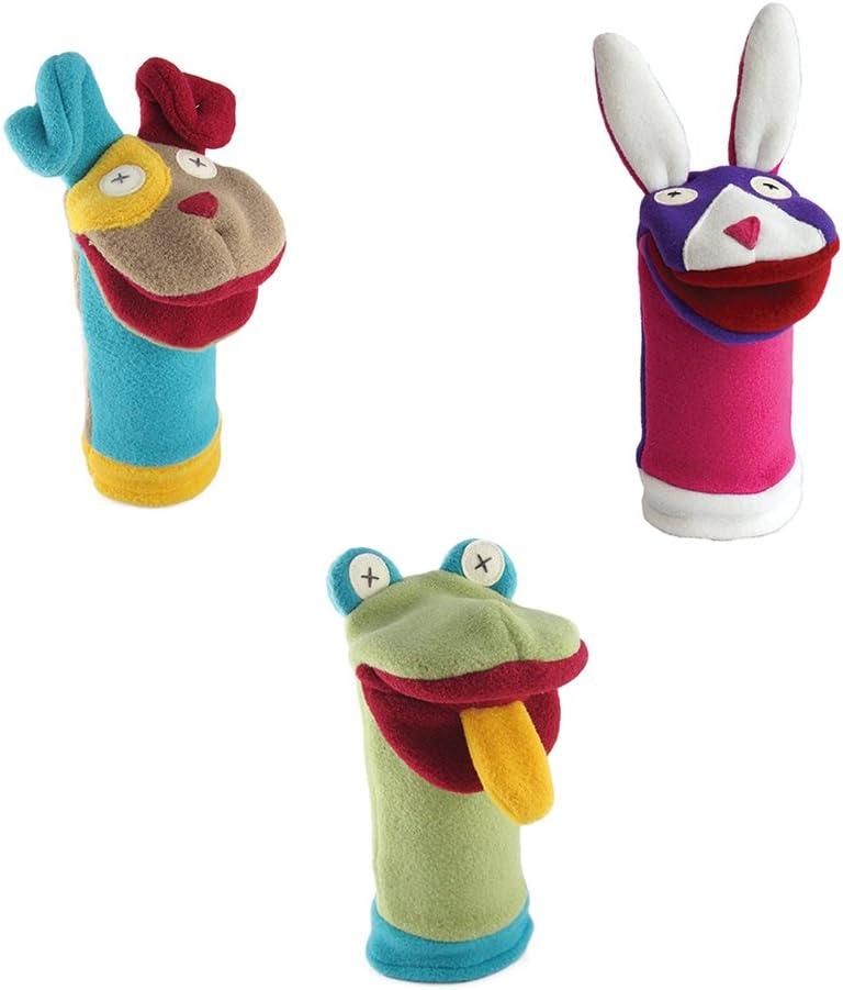 Cate and Levi Pets Collection Hand Puppets-Set of Three Includes Puppy, Bunny and Frog (100% USA Polar Fleece)