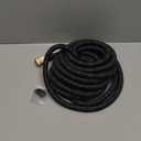 PowerFlow Garden Hose, NON-EXPANDABLE 25 Feet Premium Quality Stainless Steel Metal Water Hose with Durable Fabric Skin, Hose For Commercial, Residential Use, Bonus 10-way Spray Nozzle (25 Ft, Black)