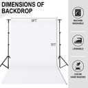 GFCC White Backdrop - 5FTX7FT White Photo Backdrop for Photoshoot Background for Photography Screen Video Recording Picture Background
