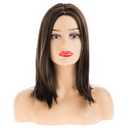 Baruisi Long Straight Brown Wigs for Women Middle Part Natural Looking Synthetic Cosplay Replacement Wig
