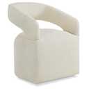 KISLOT Upholstered Dining Chair with Removable Casters Barrel Side Armchair with Rollers for Diningroom Bedroom Livingroom Reading Room, Cream Beige, 1PCS