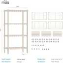 M MZG 1000 lbs 4-Shelf Standing Storage Shelves Heavy Duty Metal Shelving Unit Adjustable Wire Rack for Office Garage Kitchen, Light Tan 11.8 D x 23.6" W x 47.5" H