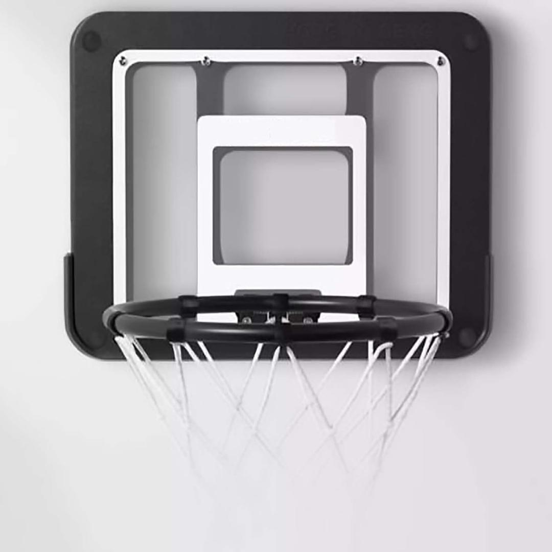 Door Basketball Hoop for Indoor 49 * 38Cm/19.2 * 14.9In Outdoor Wall Mount for Kids and Adults with Scoreboard and Inflator,Sticky Hook Mounting Kit No Need to Punch