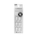 Kiss Impress No Glue Mani Press On Nails, Color, 'Frosting', White, Short Size, Squoval Shape, Includes 30 Nails, Prep Pad, Instructions Sheet, 1 Manicure Stick, 1 Mini File