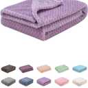 Fuzzy Blanket or Fluffy Blanket for Baby, Soft Warm Cozy Coral Fleece Toddler, Infant or Newborn Receiving Blanket for Crib, Stroller, Travel, Decorative (28Wx40L, XS-Lavender) (28Wx40L, Lavender)