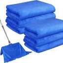 6 Pack Microfiber Cleaning Cloths Extra Large 30" x 20",XL Rags Washable Reusable Streak Free Lint Free Towels for Floor Mop,Glass,Windows,Kitchen,Bathroom,Office & Car Cleaning(Blue)