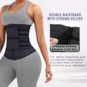YIANNA Waist Trainer for Women Latex Underbust Training Belt Tummy Control Waist Cincher Sport Girdle (Black)