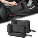 Car Seat Gap Filler Organizer 2 Pack, Car Seat Organizer with Cup Holders, 3-in-1 Removable Auto Organizer for Women, Universal Fit SUV Truck Fill The Gap Between Seat & Console(Black)