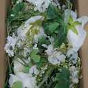 Lvydec 2 Pack Artificial Peony Garland - 6ft Silk White Peony Flower Arch Vine for Wedding Party Table Decoration