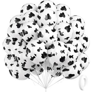 60pcs Cow Print Balloons, Latex Cow Balloons for Farm Cowboy Cowgirl Rodeo Western Baby Shower Birthday Party Decorations