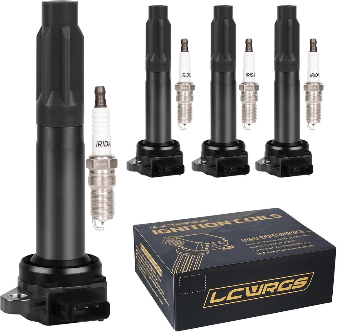Set of 4 Ignition Coil Pack and Spark Plugs fits for 2010 2011 2012 Subaru Legacy Outback 2.5 H4 Coils Replaces# UF668 22433AA620
