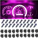 20PCS Car Dashboard T5 LED Lights, Super Bright Auto Instrument Panel 3030-3SMD Bulb Replacement, Vehicle Gauge Cluster Indicator Accessories, Universal for RV, SUV, Truck (Pink&Purple)