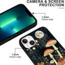 Compatible with iPhone 13 Case, Aesthetic Moonlight Mushrooms Beautiful Flowers Slim Soft TPU Shockproof Protection Case