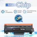 TN760 Toner 2 Pack Compatible Toner for Brother TN-730/TN-760 TN760 TN730 Work with Brother MFC-L2710DW MFC-L2750DW HL-L2395DW HL-L2370DW DCP-L2550DW HL-L2390DW Printer, TN-760/TN-730