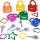 Shape Sorting Matching Learning Locks Toys, Toddler Montessori Educational Toy Geometric Shape Matching Recognition Color Sorting Toy Set, Preschool Locks and Keys Learning Game (Shape Matching)