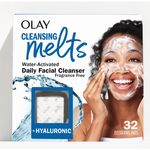 Olay Cleansing Melts + Hyaluronic Face Cleanser, 12ct, Water-Activated Face Wash Cleans, Tones, and Refreshes Skin